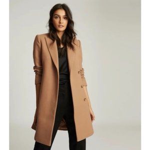 REISS Evie-Short Length Classic Wool Crombie Coat